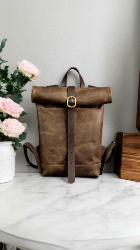 Men's backpack/leather backpack 9.3