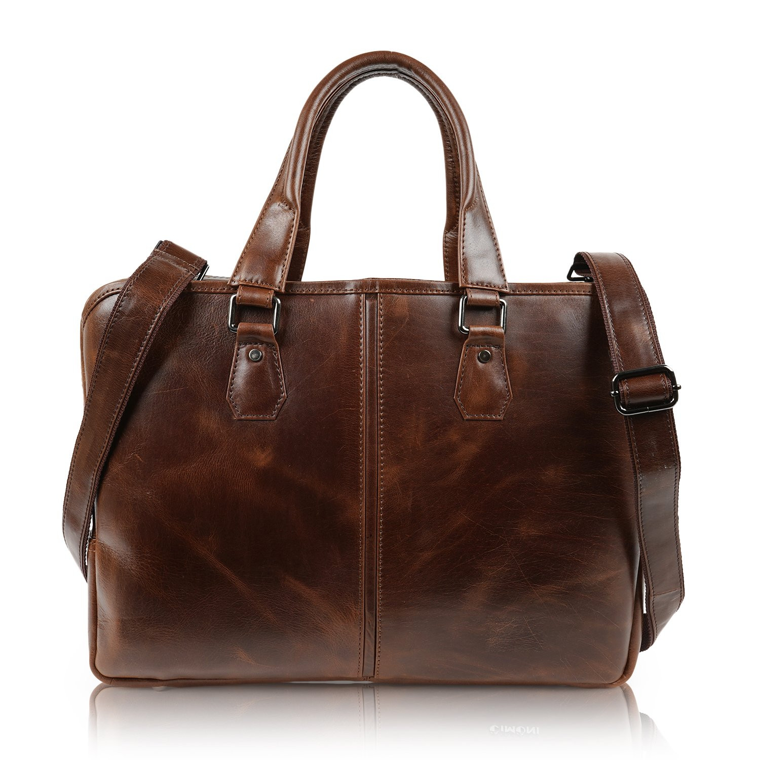 Vintage Full Grain Leather Business Travel Bag – Luxury Executive Weekender & Laptop Carry Bag for Professionals | Afreen Fashion